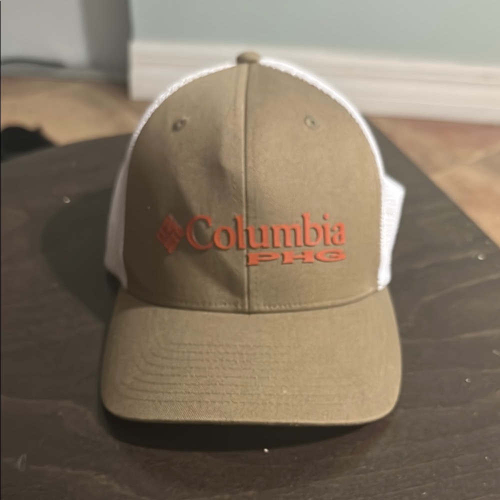 Columbia PFG Tan and White Cap